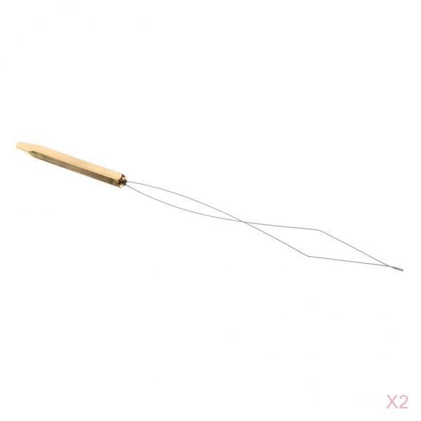 2 Pieces Fly Tying Bobbin Threader Half Hitch Tool Fly Fishing Tying Thread