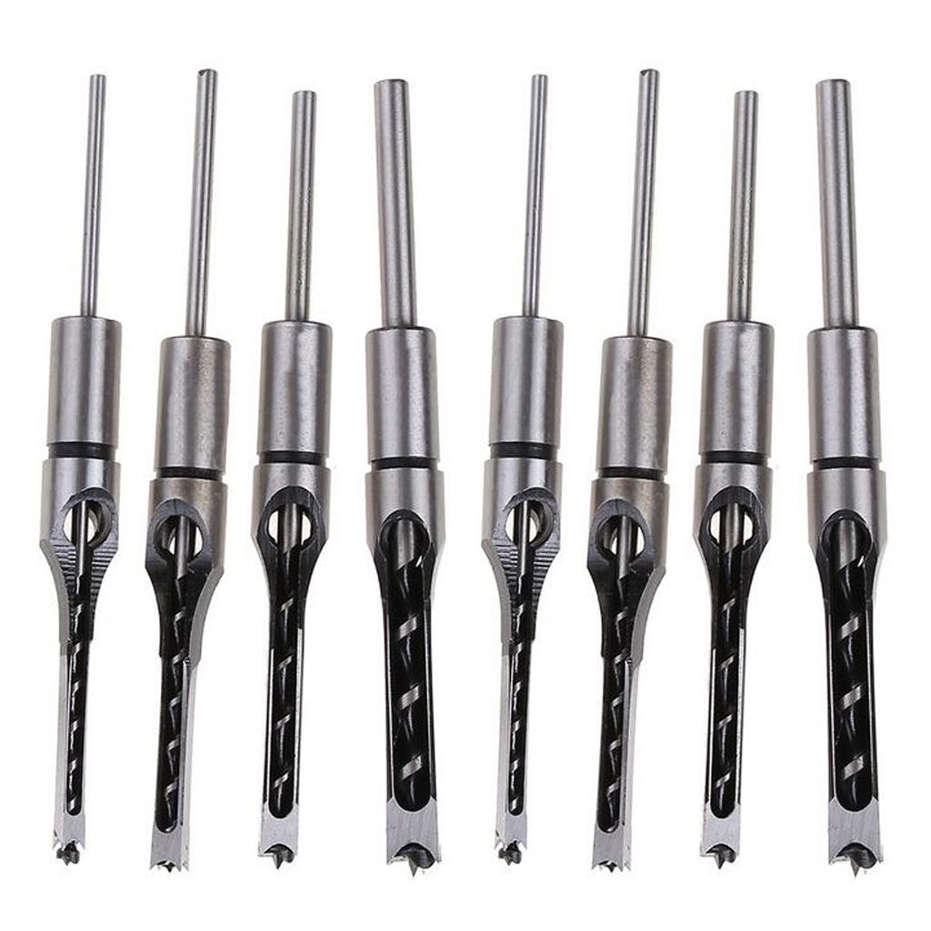 8 Set Square Drill Bit Mortising Chisel Woodworking Tool 6.35-16mm