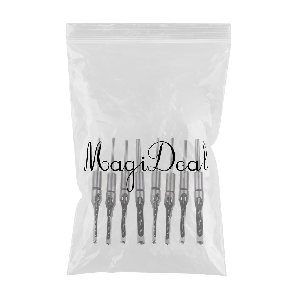 8 Set Square Drill Bit Mortising Chisel Woodworking Tool 6.35-16mm