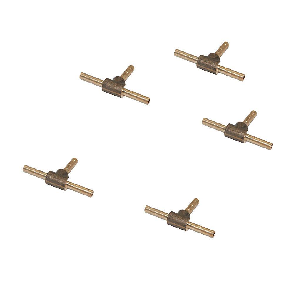 15pcs Brass T Type Joiner Fuel Hose Joiner Tee Connector Air Water Gas 4mm