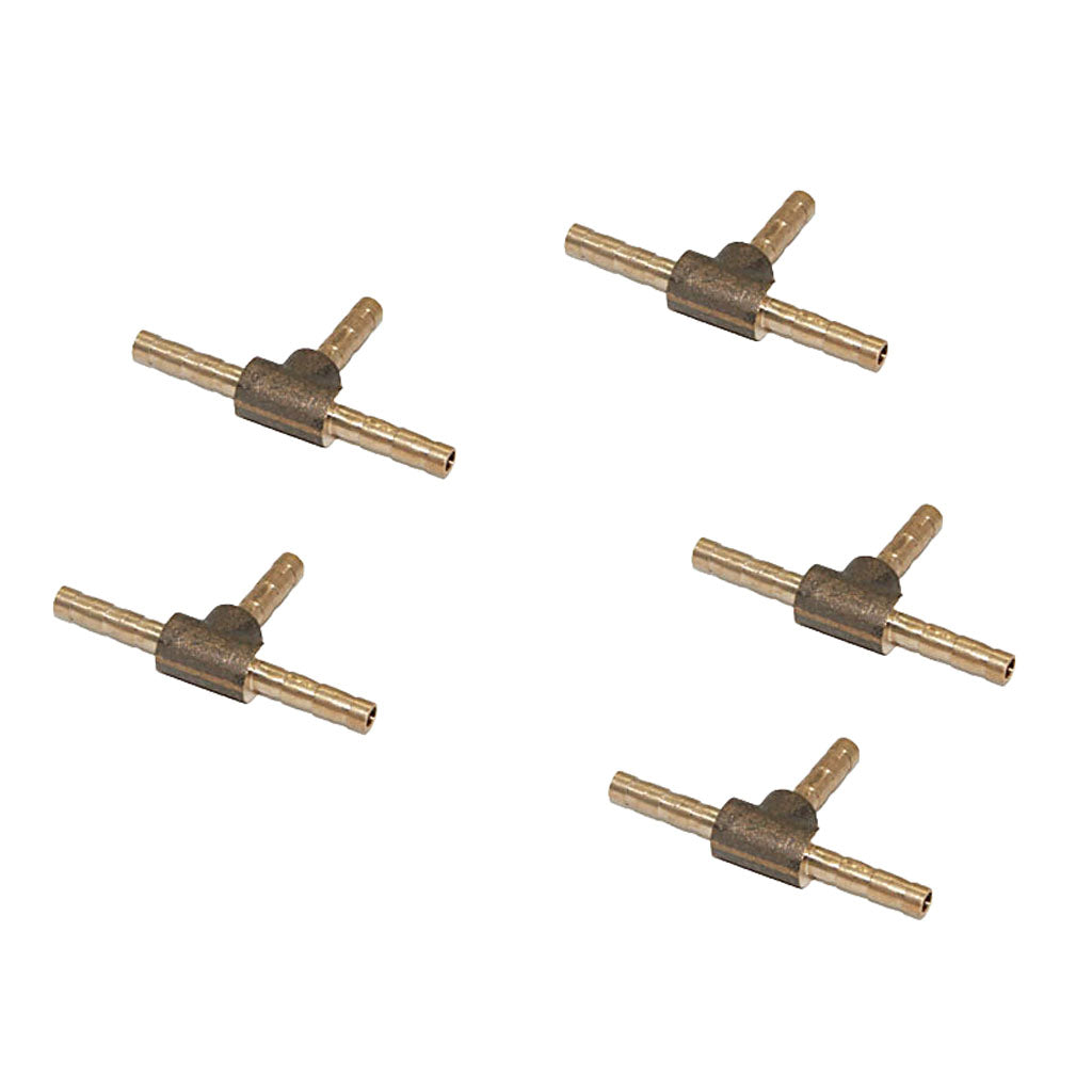 15pcs Brass T Type Joiner Fuel Hose Joiner Tee Connector Air Water Gas 4mm