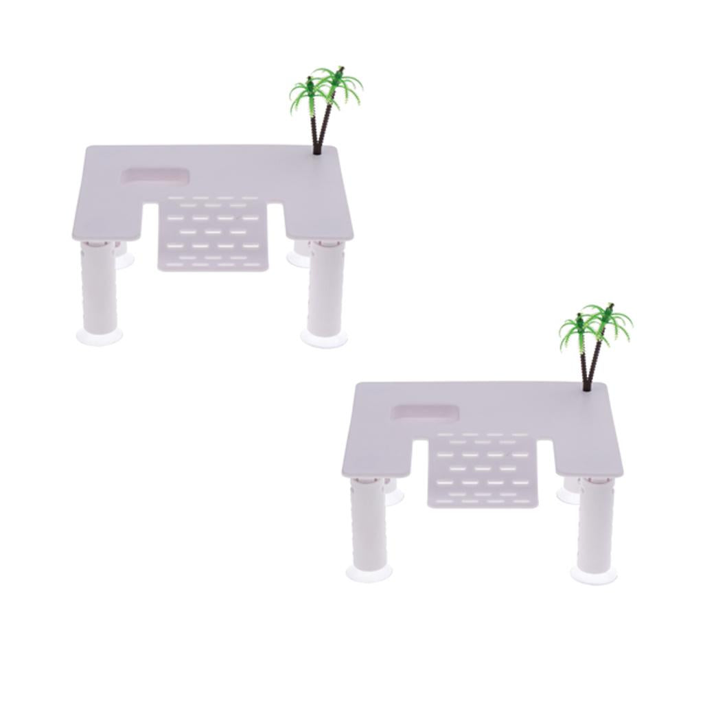 2x Reptile Turtle Pier Terrapin Floating Dock Basking Island Platform - Tree