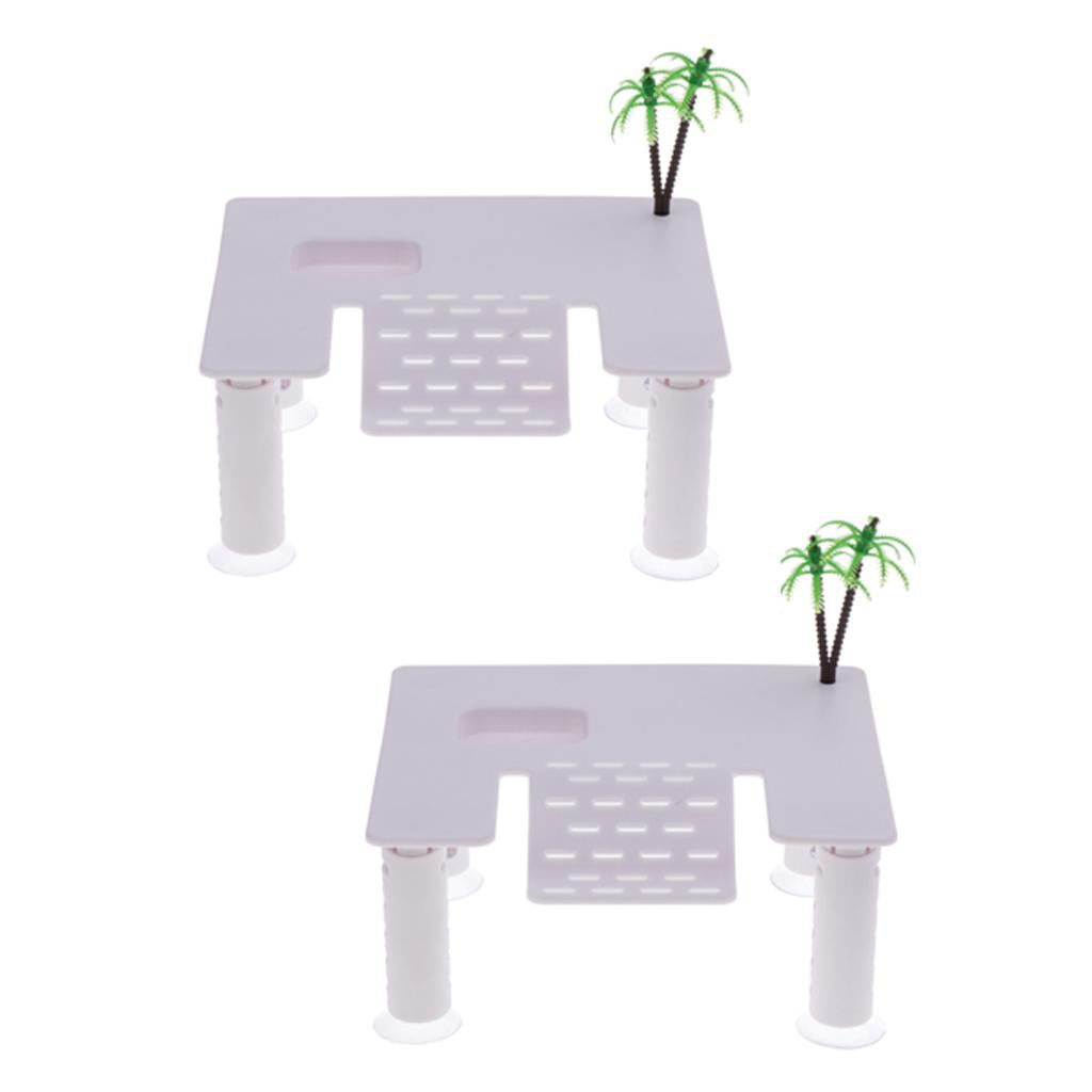 2x Reptile Turtle Pier Terrapin Floating Dock Basking Island Platform - Tree