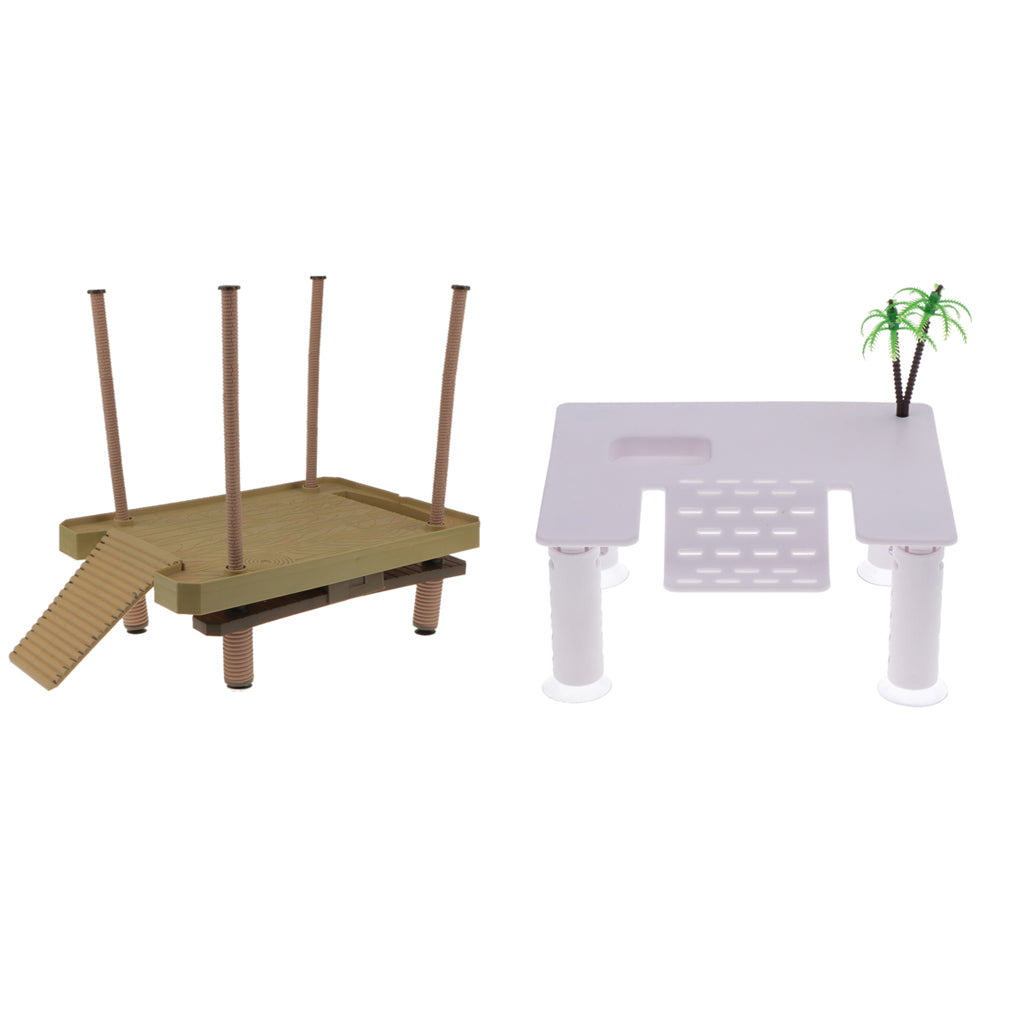 2x Reptile Turtle Vivarium Terrarium Ornament Basking Platform Floating Pier