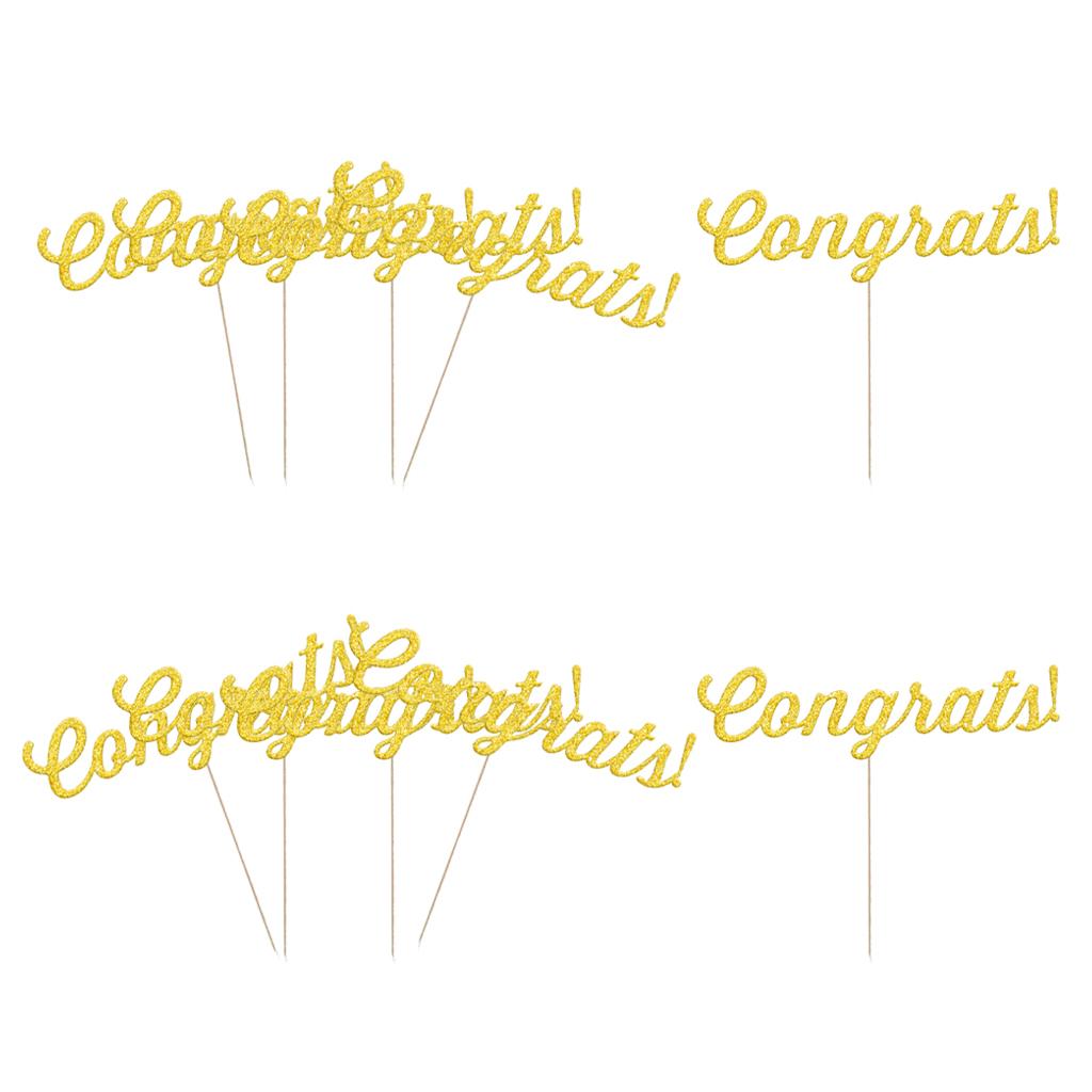 40pcs 2018 Graduation Cap Congrats Cupcake Picks Cake Toppers Grad Decor