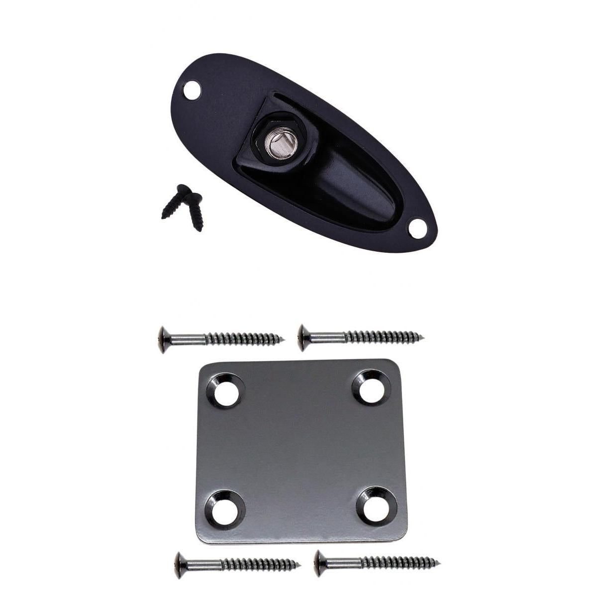 1 Set Guitar Neck Plate + Boat Jack for Fender ST Electric Guitar Parts