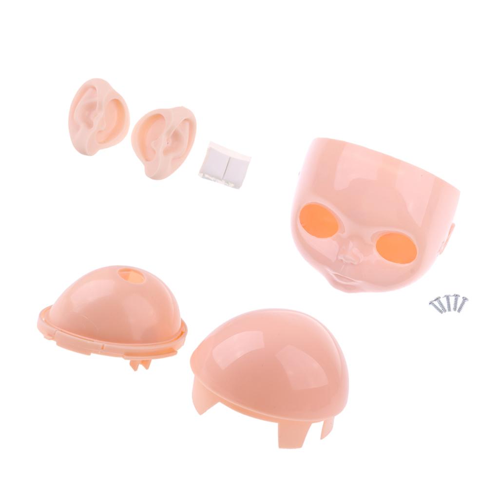 12inch Doll Faceplate Backplate Head Shell Scalp Ears Set for RBL Neo Blythe