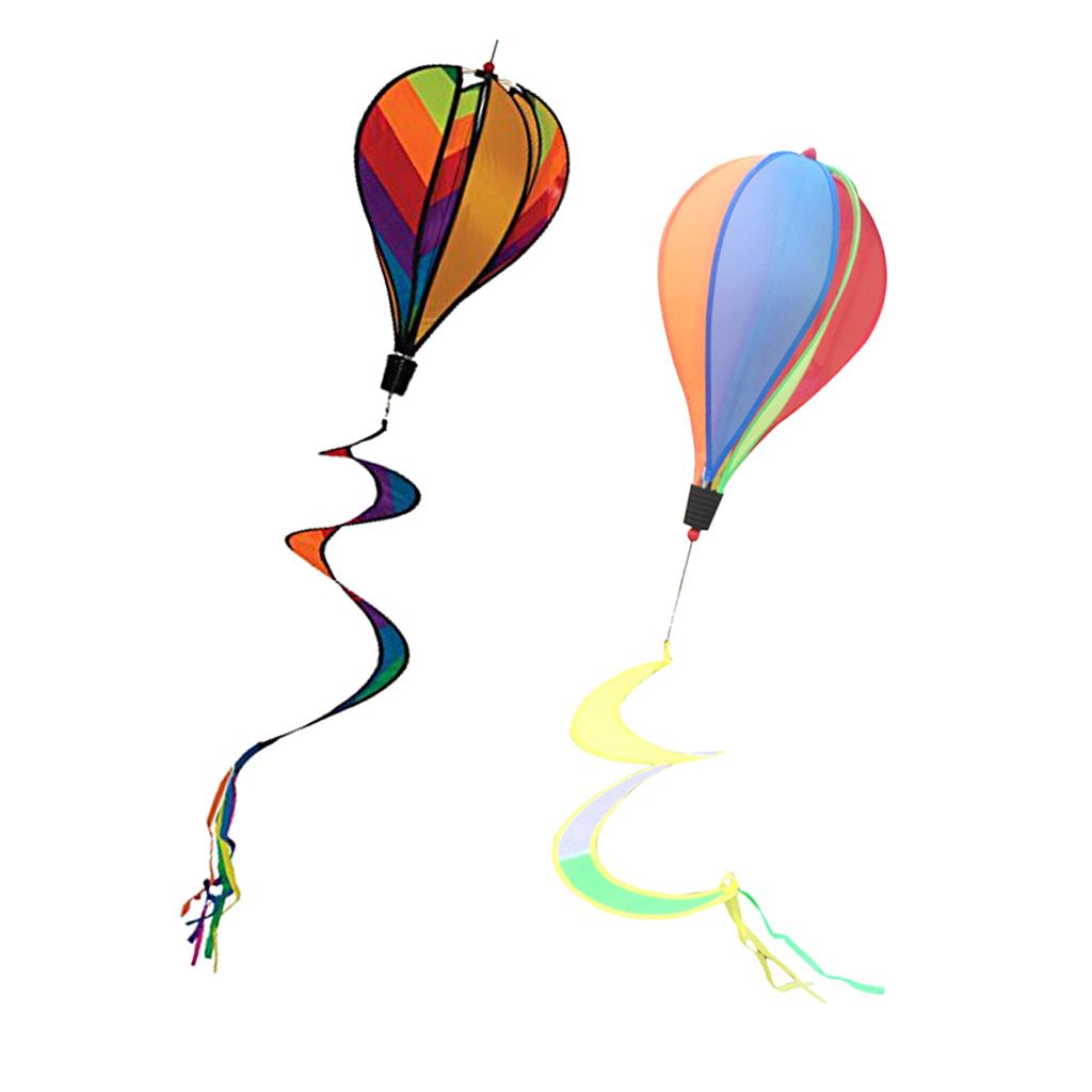 2pcs Hot Air Balloon Windsocks Kites Garden Yard Outdoor Toy Windsock