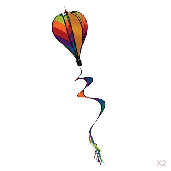 2pcs Hot Air Balloon Windsocks Kites Garden Yard Outdoor Toy Windsocks