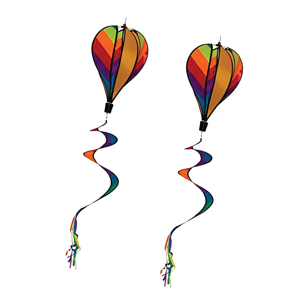 2pcs Hot Air Balloon Windsocks Kites Garden Yard Outdoor Toy Windsocks