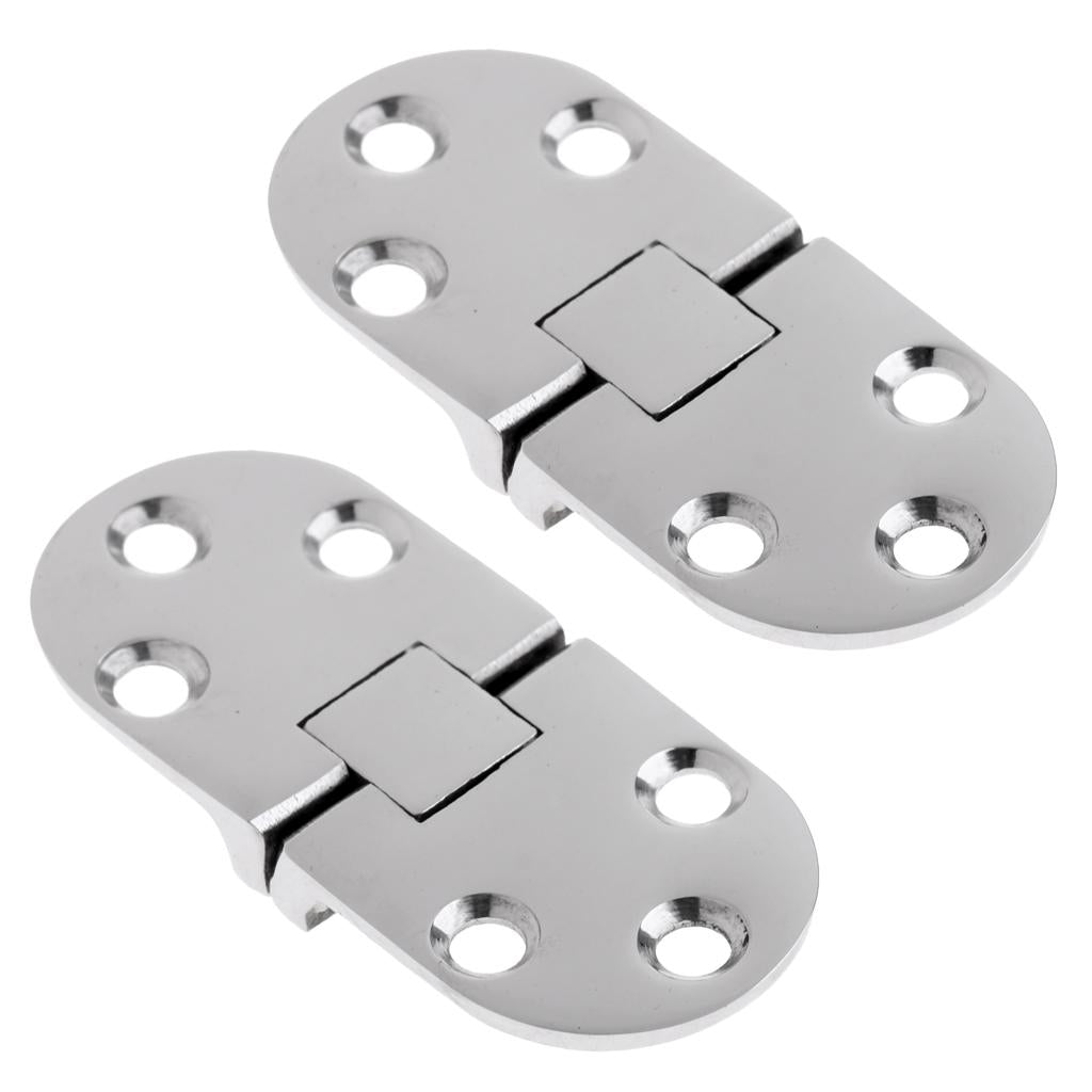 2pcs 316 Stainless Steel Flush Strap Hinge Door Hinge for Marine Boat Yacht