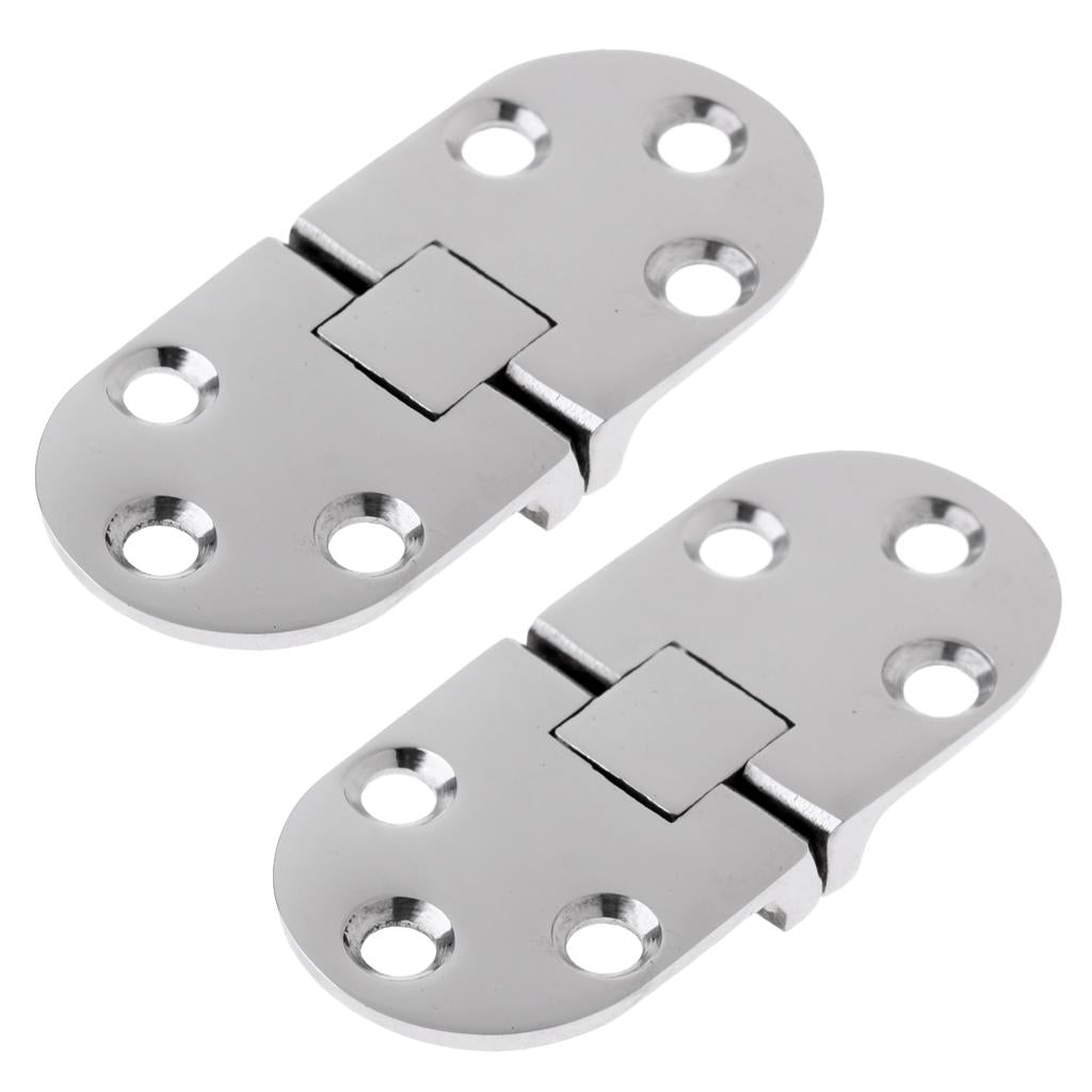 2pcs 316 Stainless Steel Flush Strap Hinge Door Hinge for Marine Boat Yacht
