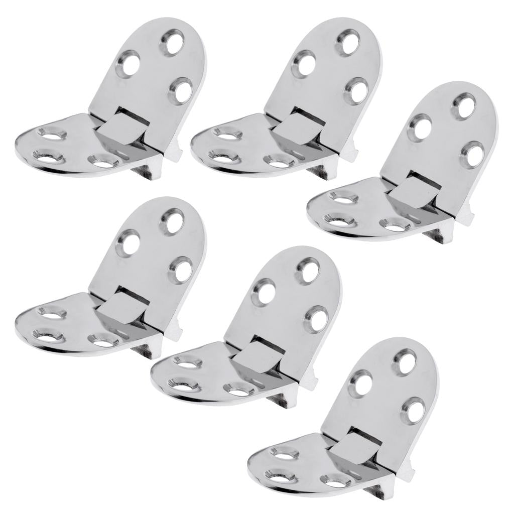 6pcs 316 Stainless Steel Flush Strap Hinge Door Hinge for Marine Boat Yacht