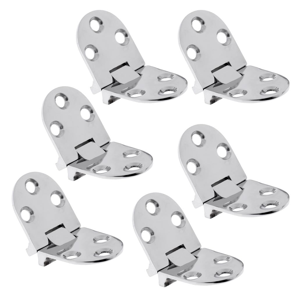 6pcs 316 Stainless Steel Flush Strap Hinge Door Hinge for Marine Boat Yacht