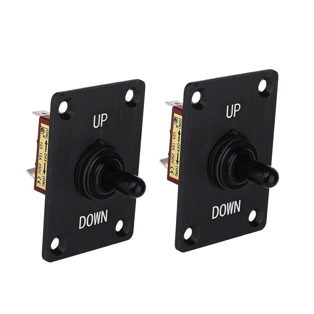 2pcs Boat 3 Pin Up Down On/Off/On Momentary Toggle Switch Panel 12V 15A