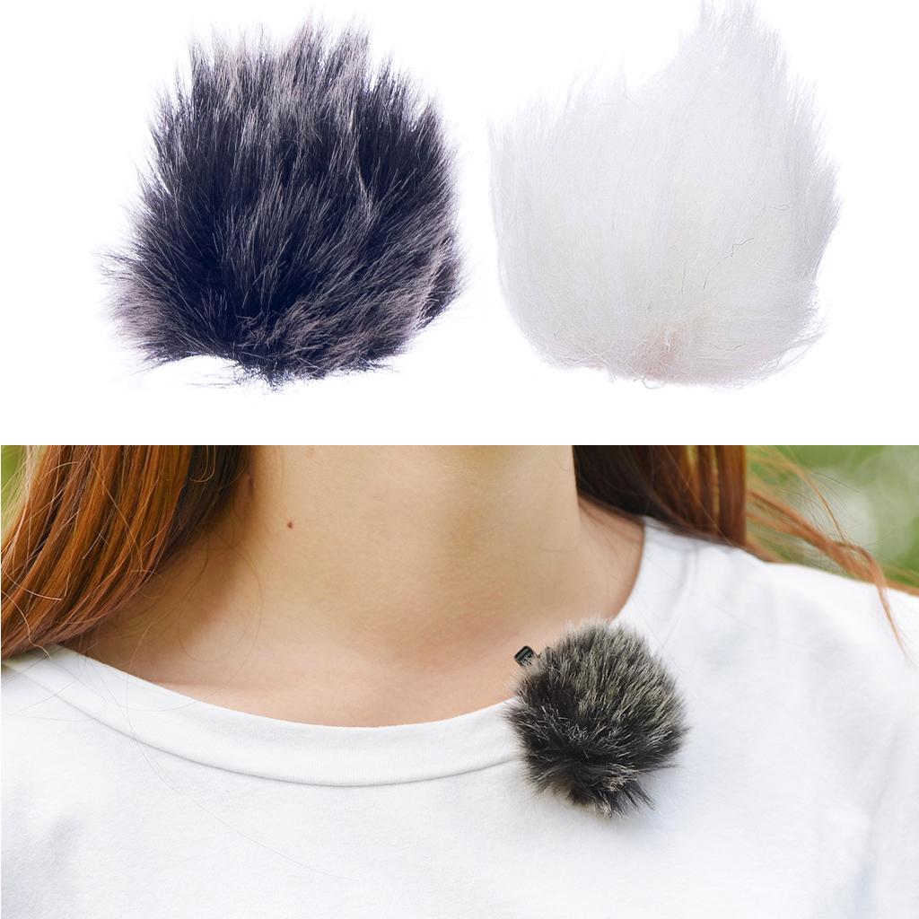 Black White Fur Microphone Windscreen for Lapel Lavalier Mic Parts