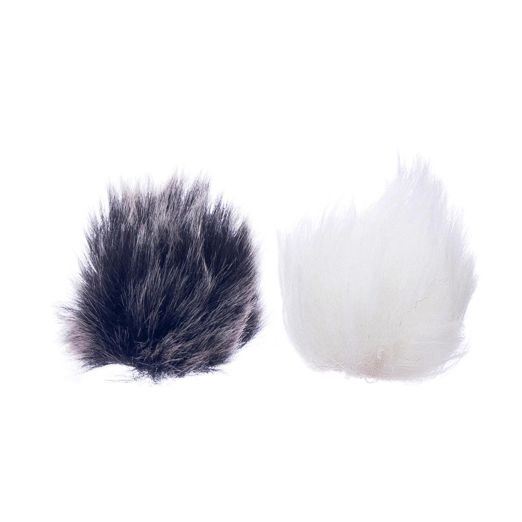 Black White Fur Microphone Windscreen for Lapel Lavalier Mic Parts