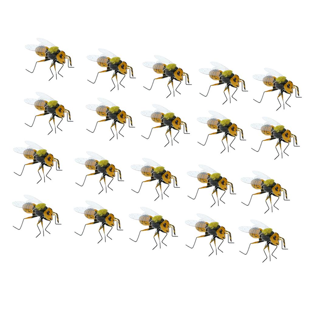 20x Bee Statues Miniature Outdoor Grass Ornament Realistic Insect Figurines