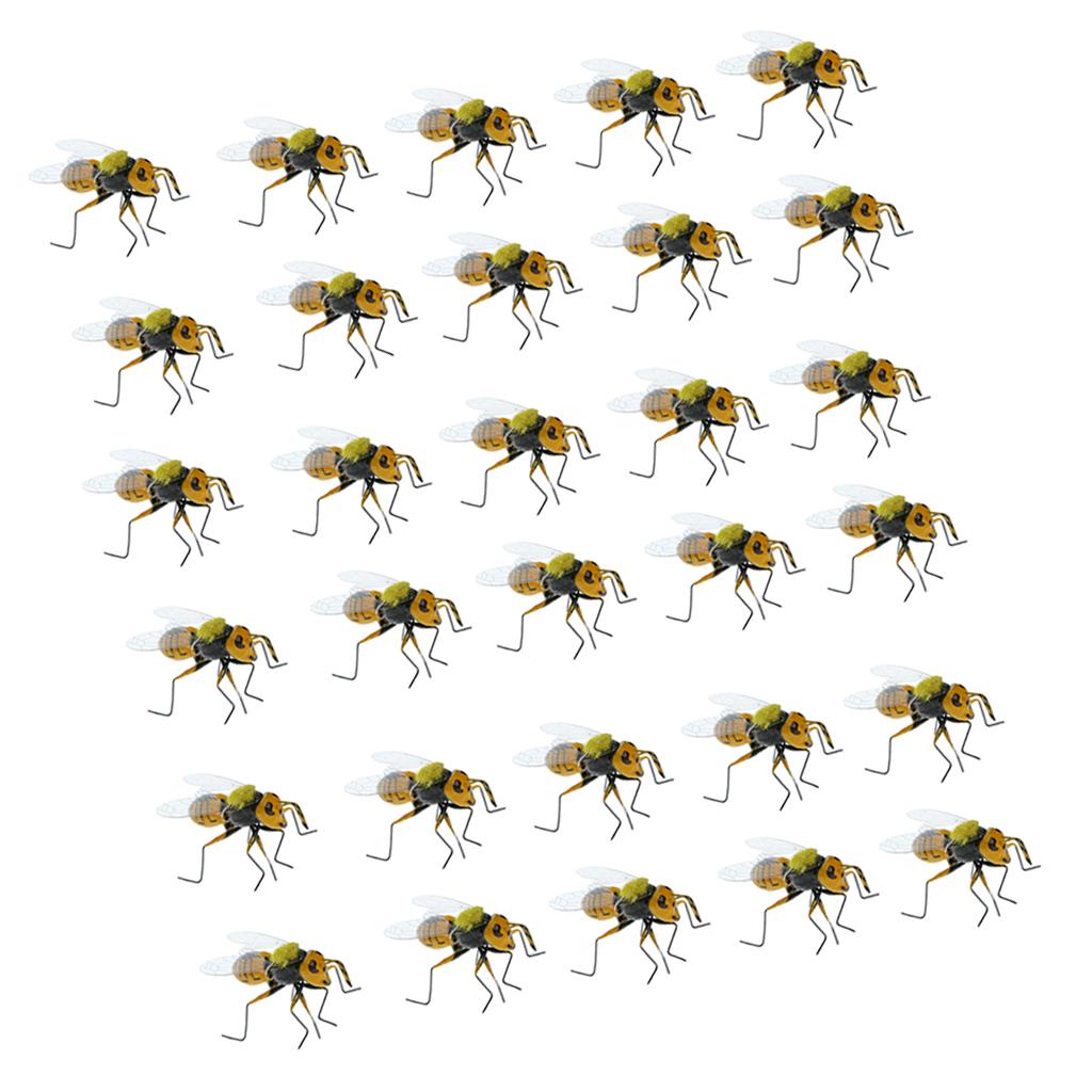 30 Pieces Realistic Bee Insect Pot Hangers Fridge Magnet Home Garden Decor