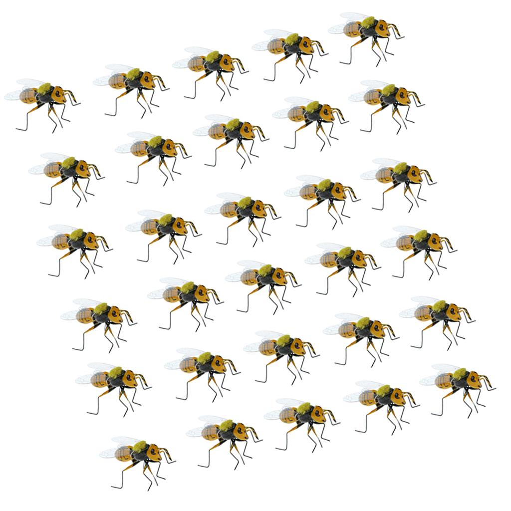 30 Pieces Realistic Bee Insect Pot Hangers Fridge Magnet Home Garden Decor