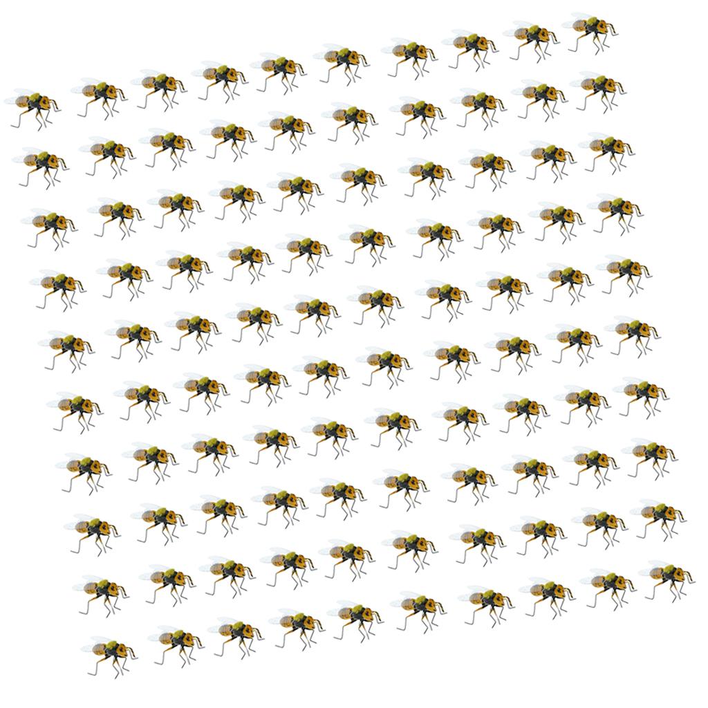 100 Pieces Realistic Bee Insect Pot Hangers Fridge Magnet Home Garden Decor