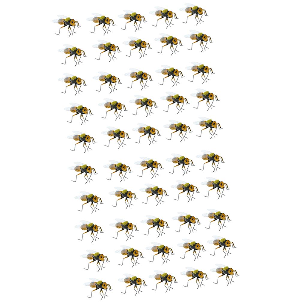 50 Pieces Realistic Bee Insect Pot Hangers Fridge Magnet Home Garden Decor