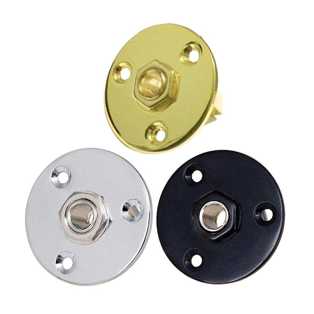 3 Pieces 6.35mm 1/4'' Guitar Round Output Jack Plate for Electric Guitar