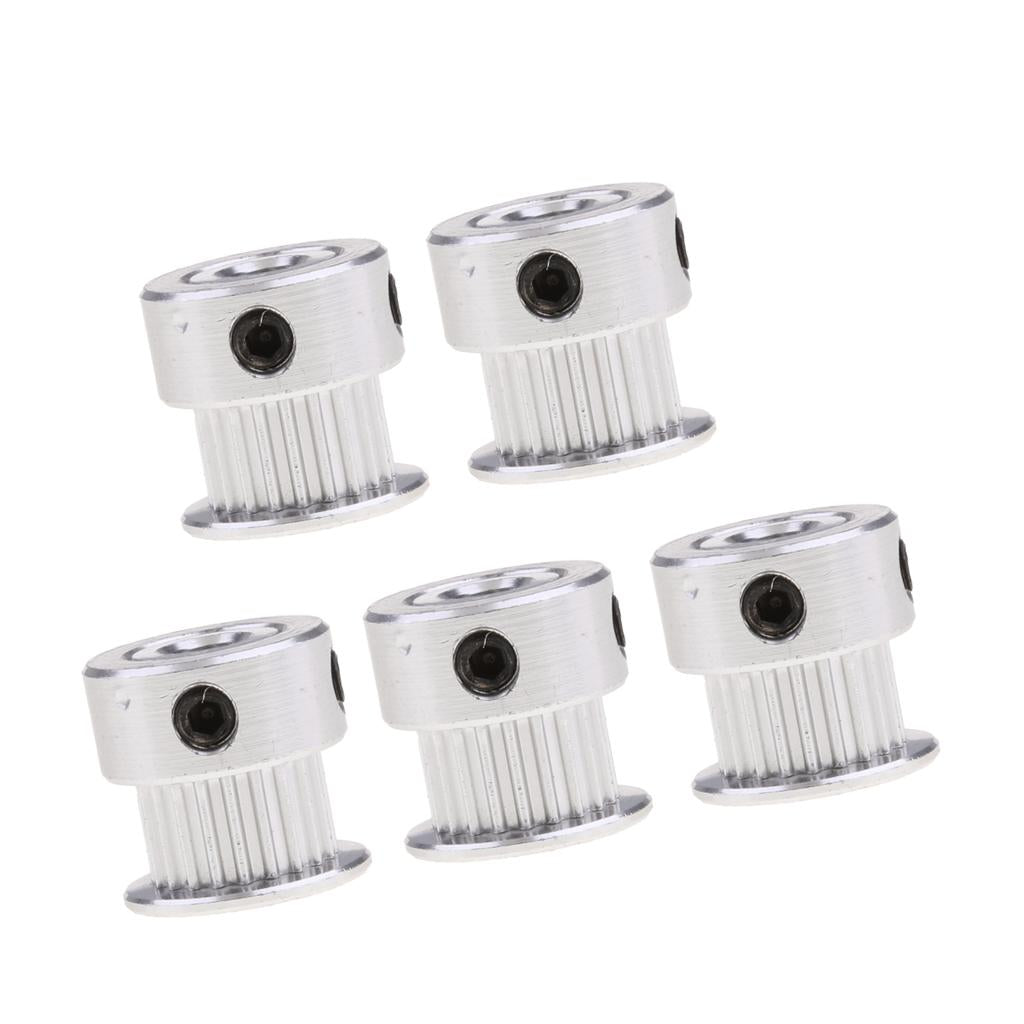 5 Pieces 2GT 20T 5mm Bore Aluminum Timing Belt Pulleys for 3D Printer