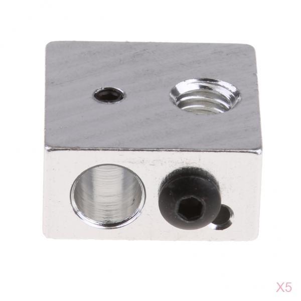 5 Pieces Aluminum Heater Block For Reprap Makerbot MK7 MK8 3D Printer