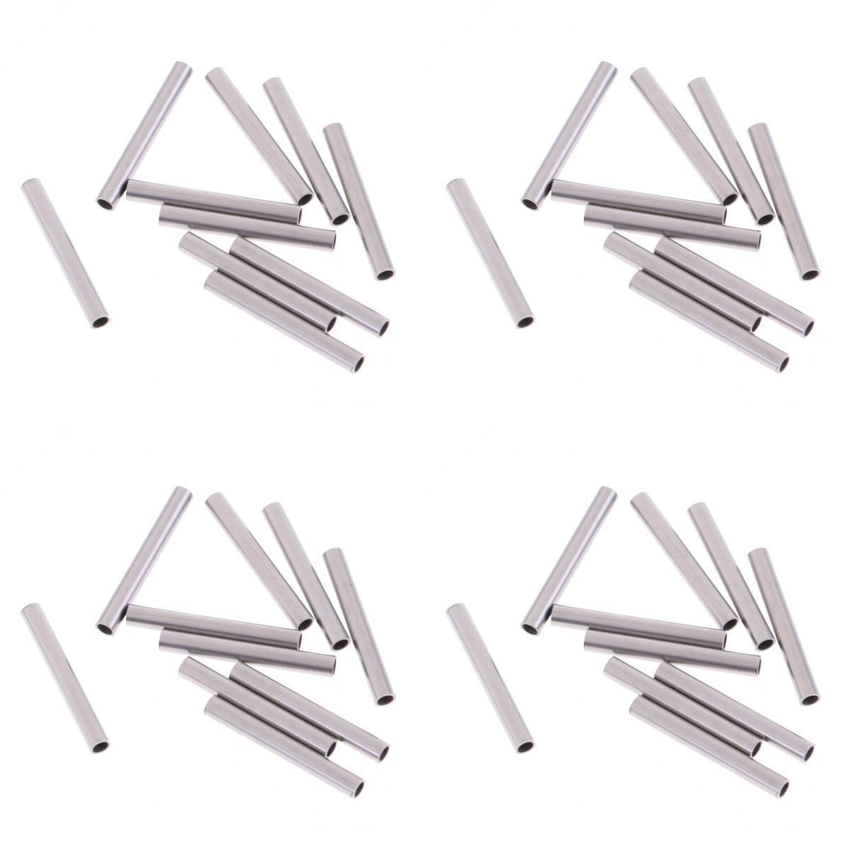 40 Pieces Silver Stainless Steel Tubes Watch Band Strap Tube 20mm-26mm