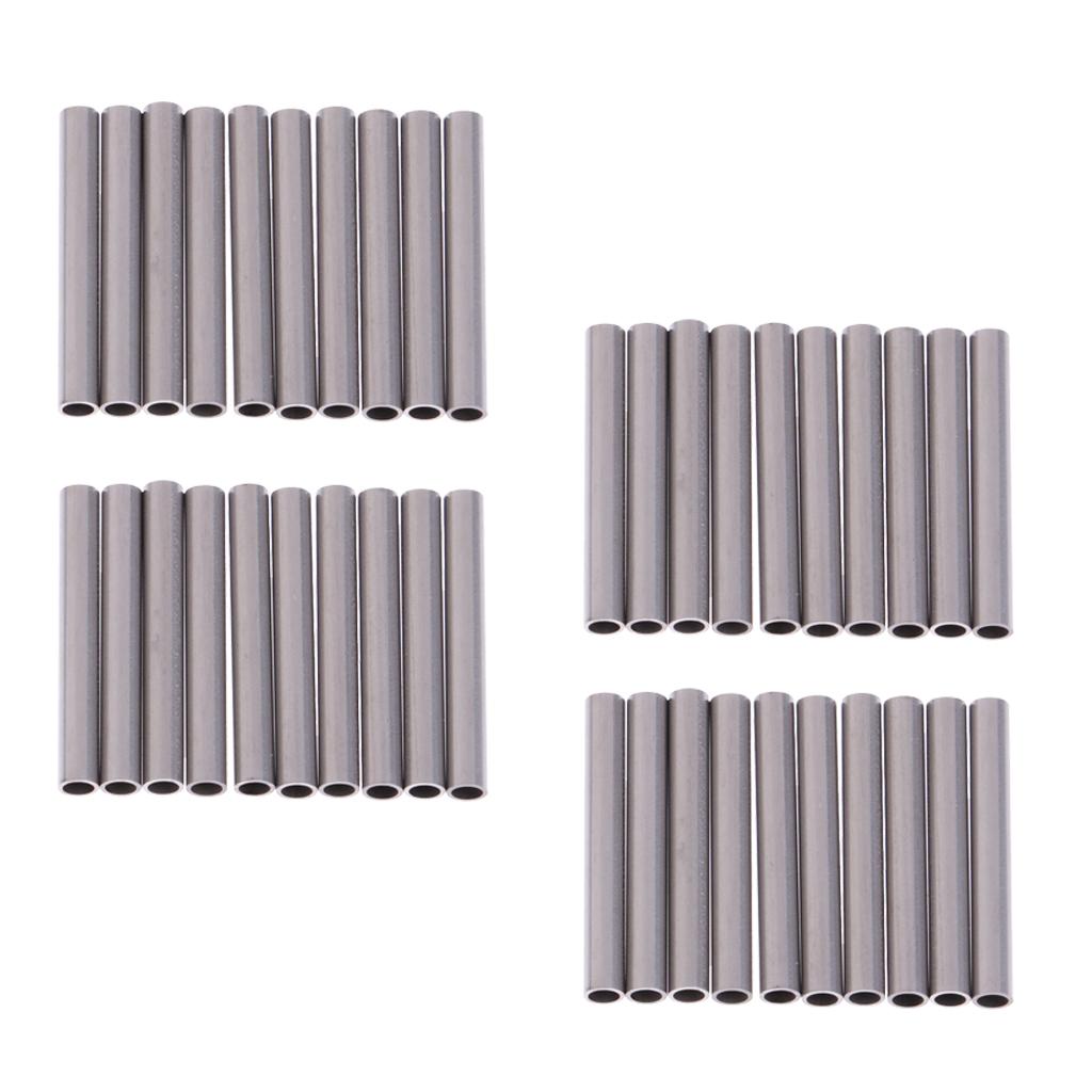 40 Pieces Silver Stainless Steel Tubes Watch Band Strap Tube 20mm-26mm