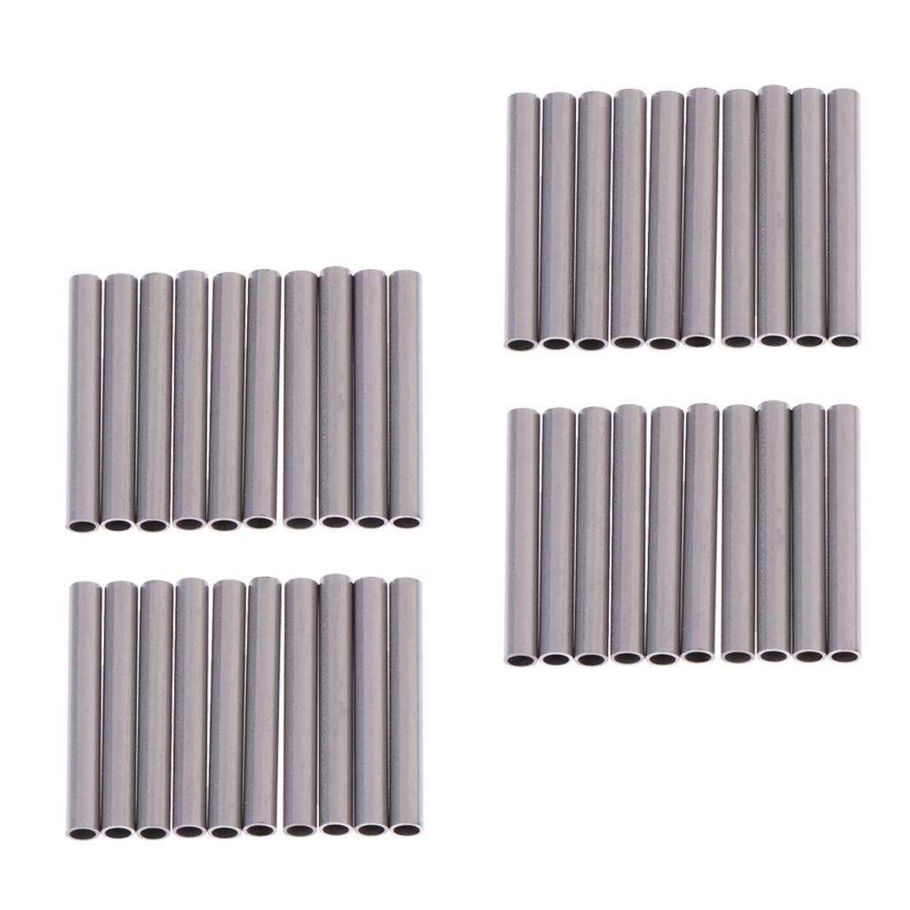 40 Pieces Silver Stainless Steel Tubes Watch Band Strap Tube 20mm-26mm