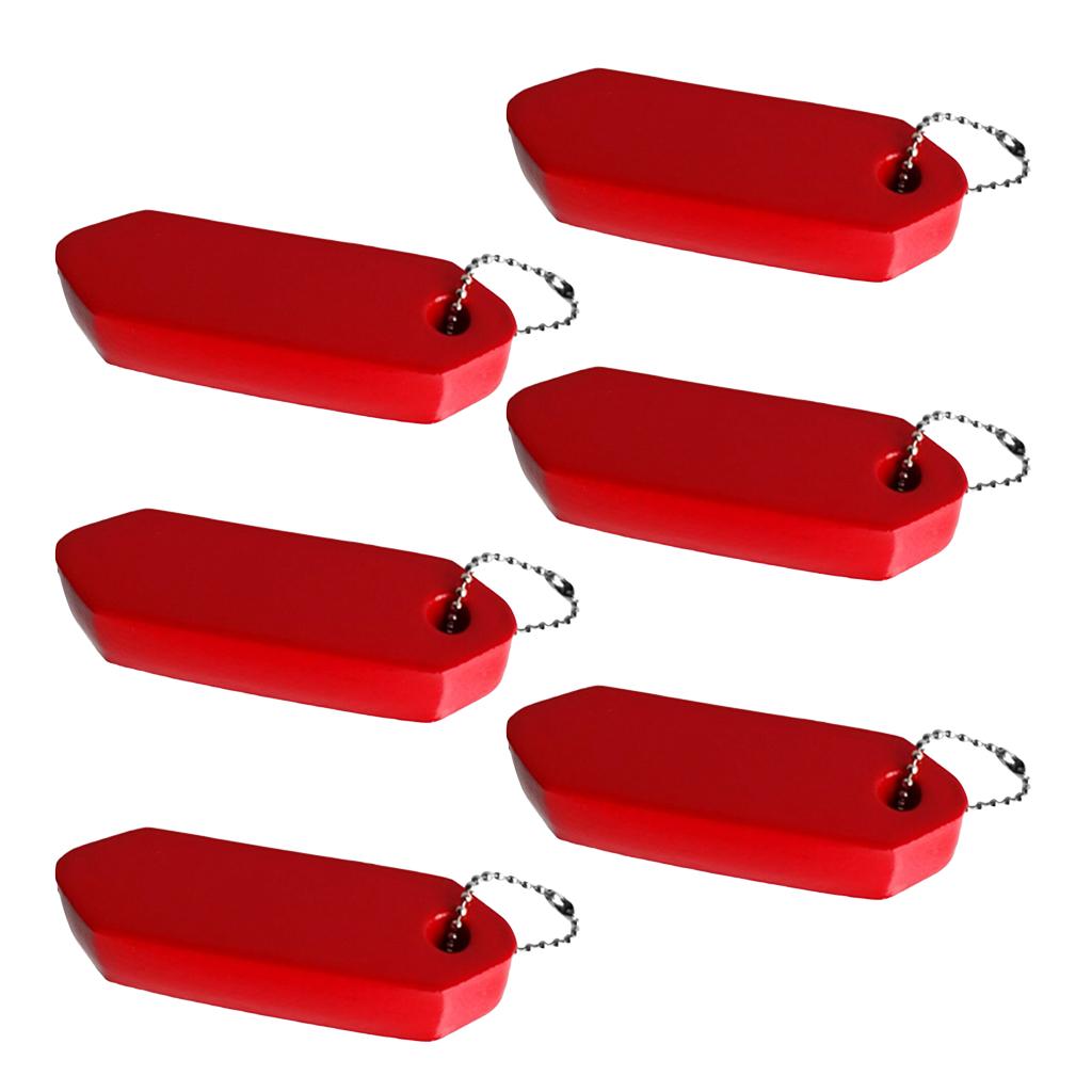 6pcs High Visibility Floating Keychain Boat Marine Sailing Key Float Fob