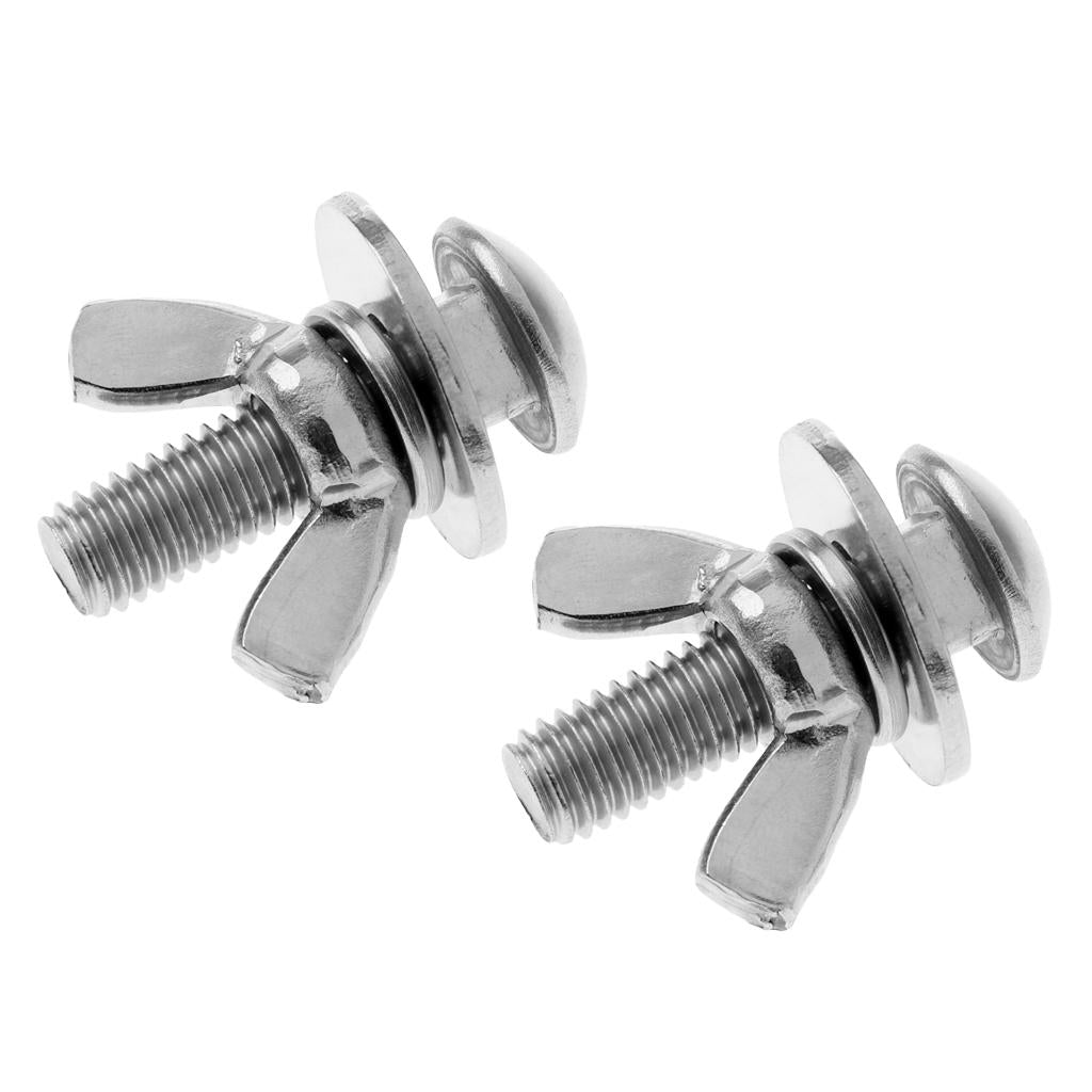 2 Sets Tech Diving Backplate Stainless Steel Butterfly Screw Bolts Wing Nuts
