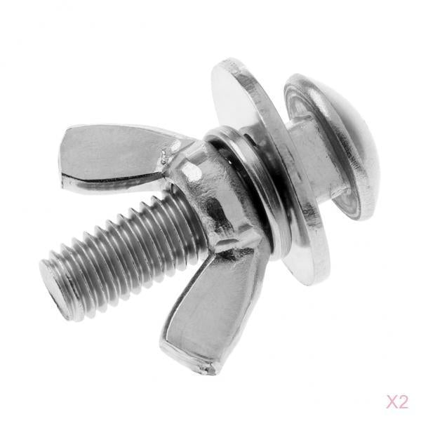 2 Sets Tech Diving Backplate Stainless Steel Butterfly Screw Bolts Wing Nuts