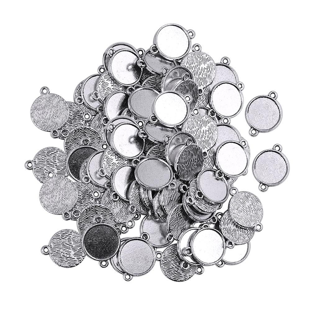 100 Pieces Blank Bezel Pendants Blanks Base Settings for Jewelry Making 12mm