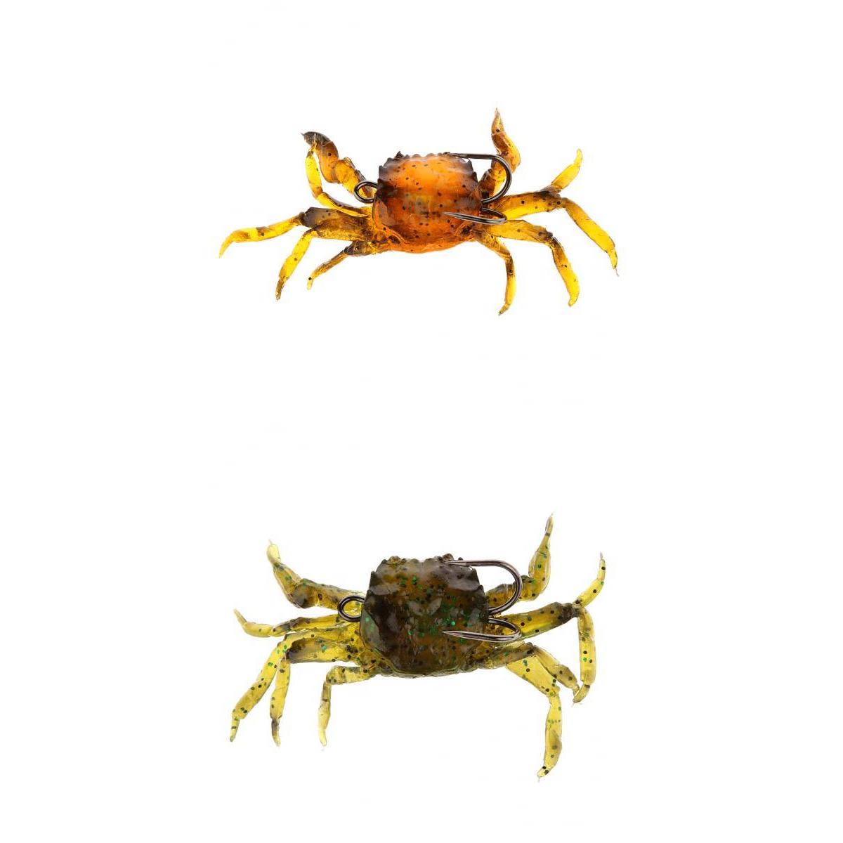 2 Pieces Artificial Crab Fishing Lures Soft Fishing Baits 3D Simulation Bait