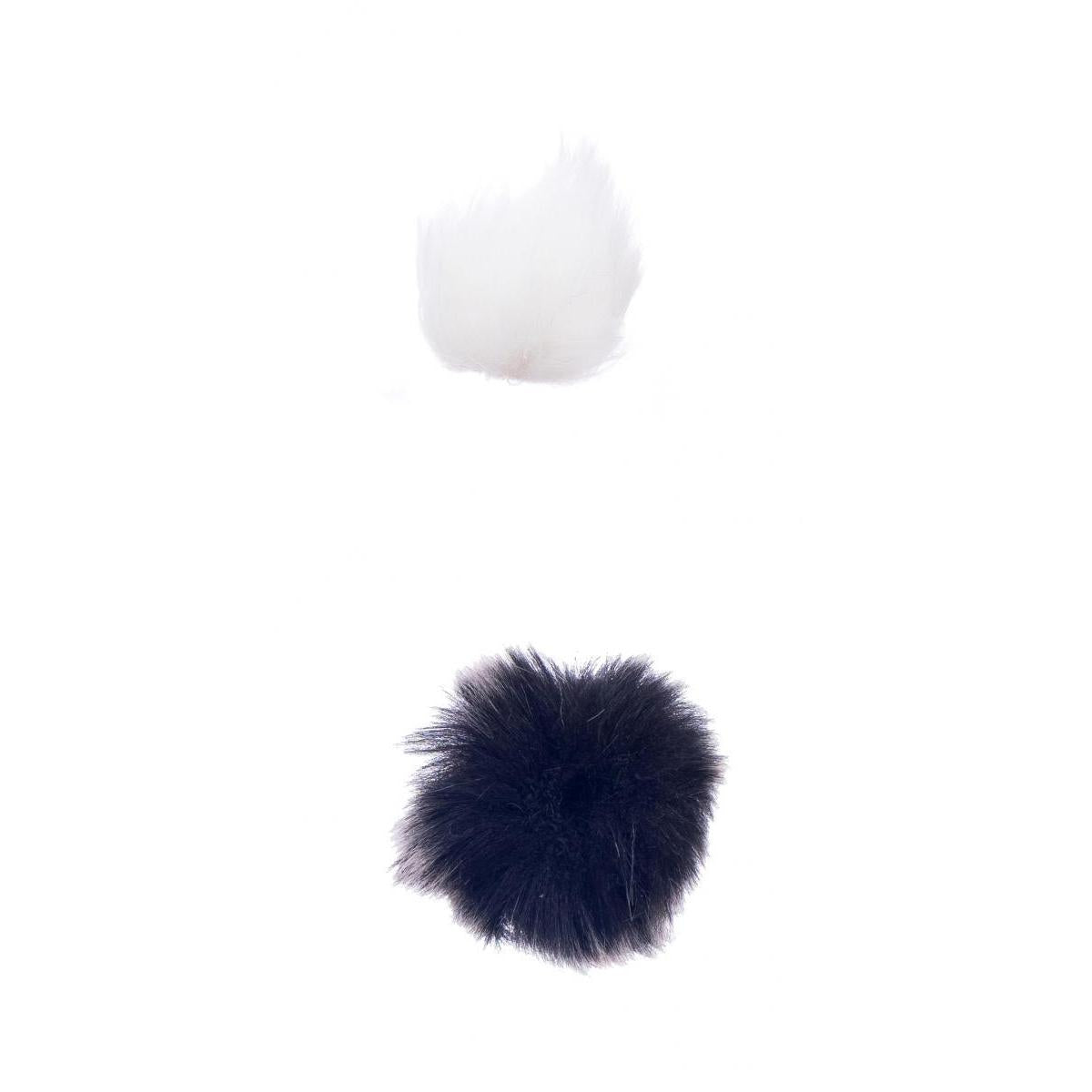 Black +White Fur Microphone Windscreen for Lapel Lavalier Mic 0.5cm