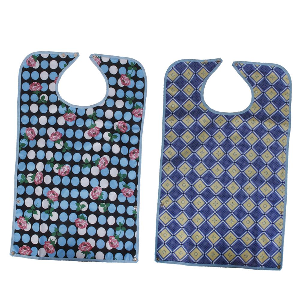 2 Pieces Waterproof Adult Mealtime Bib Protector Disability Aid Apron