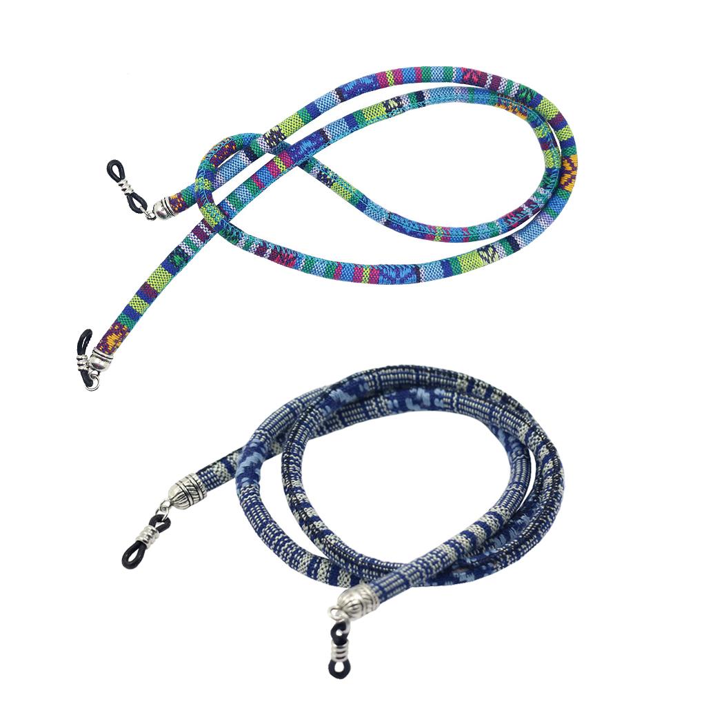 2 Pieces Ethnic Coarse Cotton Eyeglass Rope Sunglasses Holder Retainer Cords
