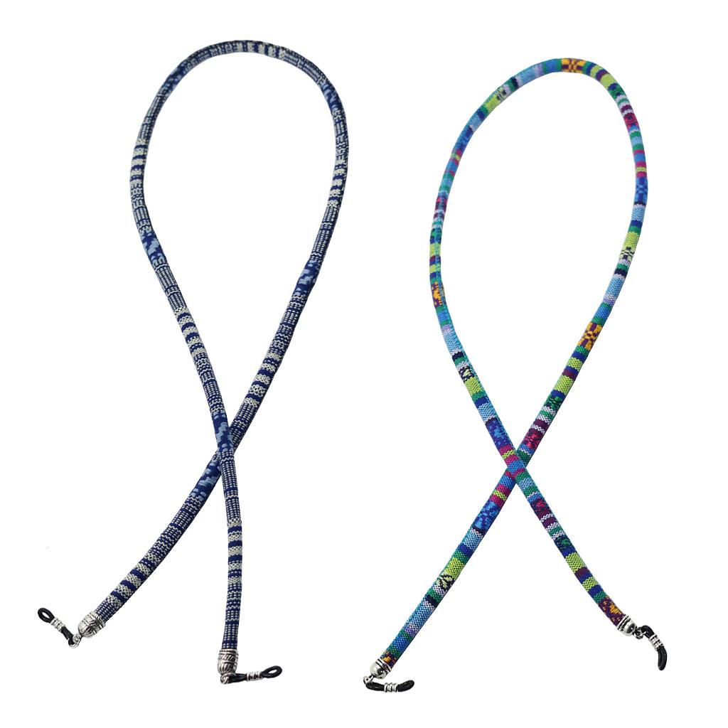 2 Pieces Ethnic Coarse Cotton Eyeglass Rope Sunglasses Holder Retainer Cords