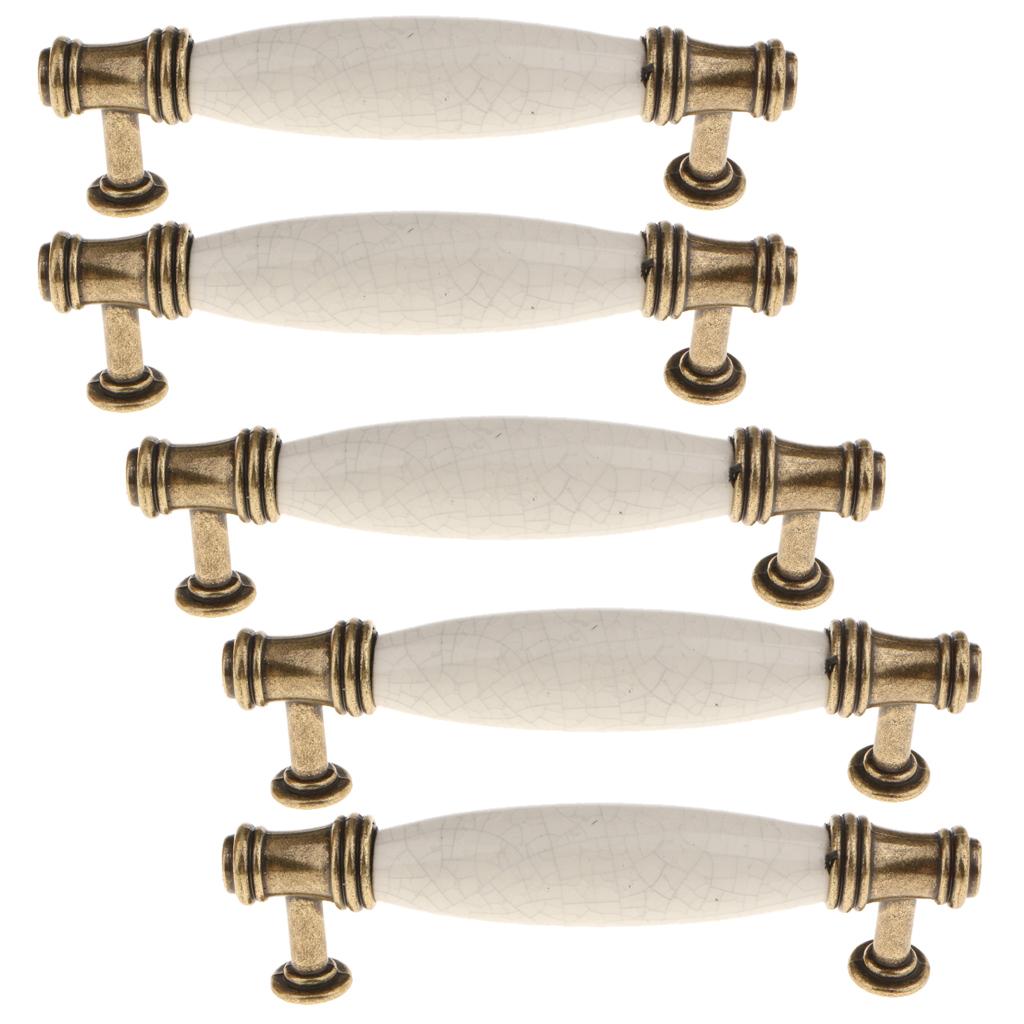 5 Pieces Vintage Elegant Cabinet Pull Knobs Door Handle #4 96mm Hole Pitch