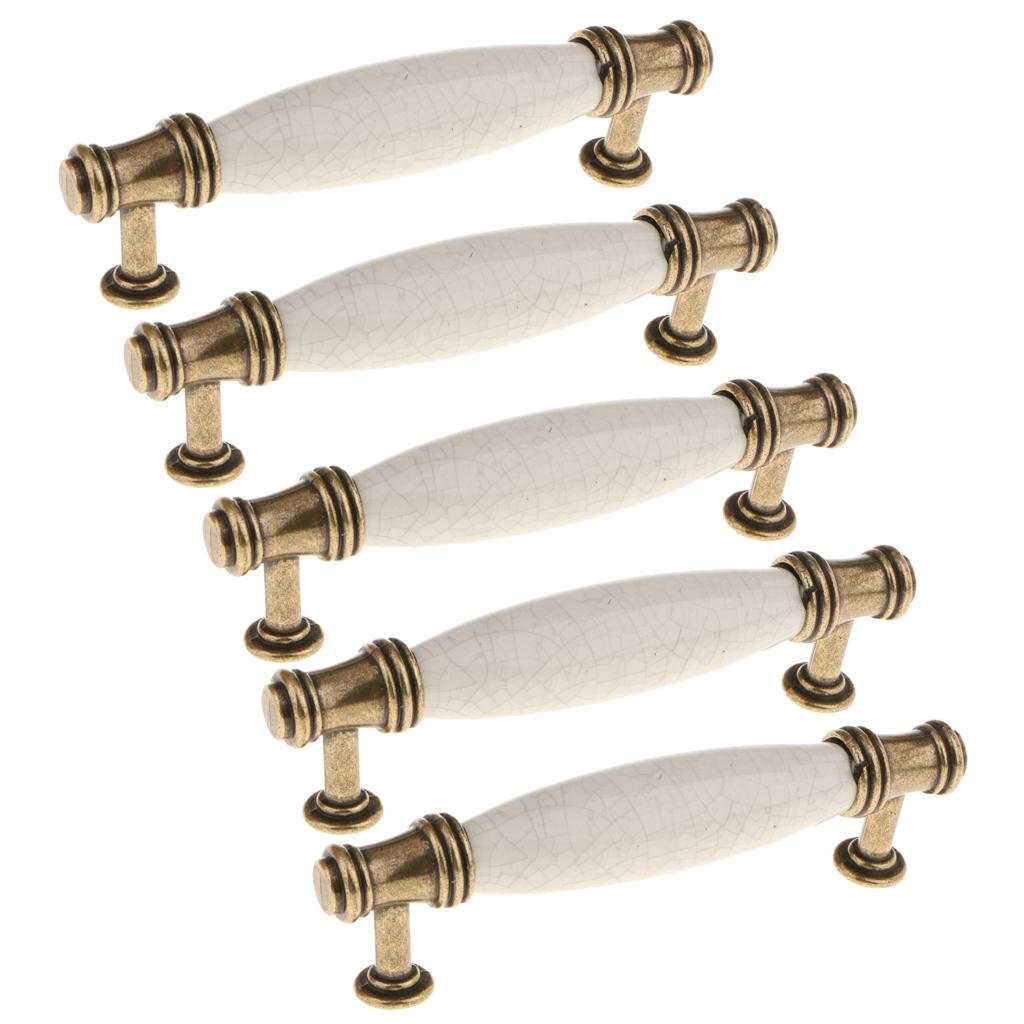 5 Pieces Vintage Elegant Cabinet Pull Knobs Door Handle #4 96mm Hole Pitch