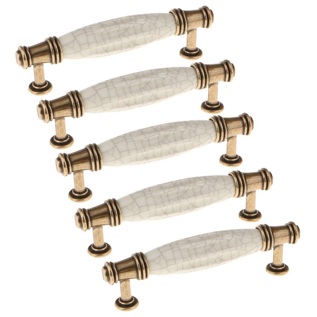 5 Pieces Vintage Elegant Cabinet Pull Knobs Door Handle #5 96mm Hole Pitch