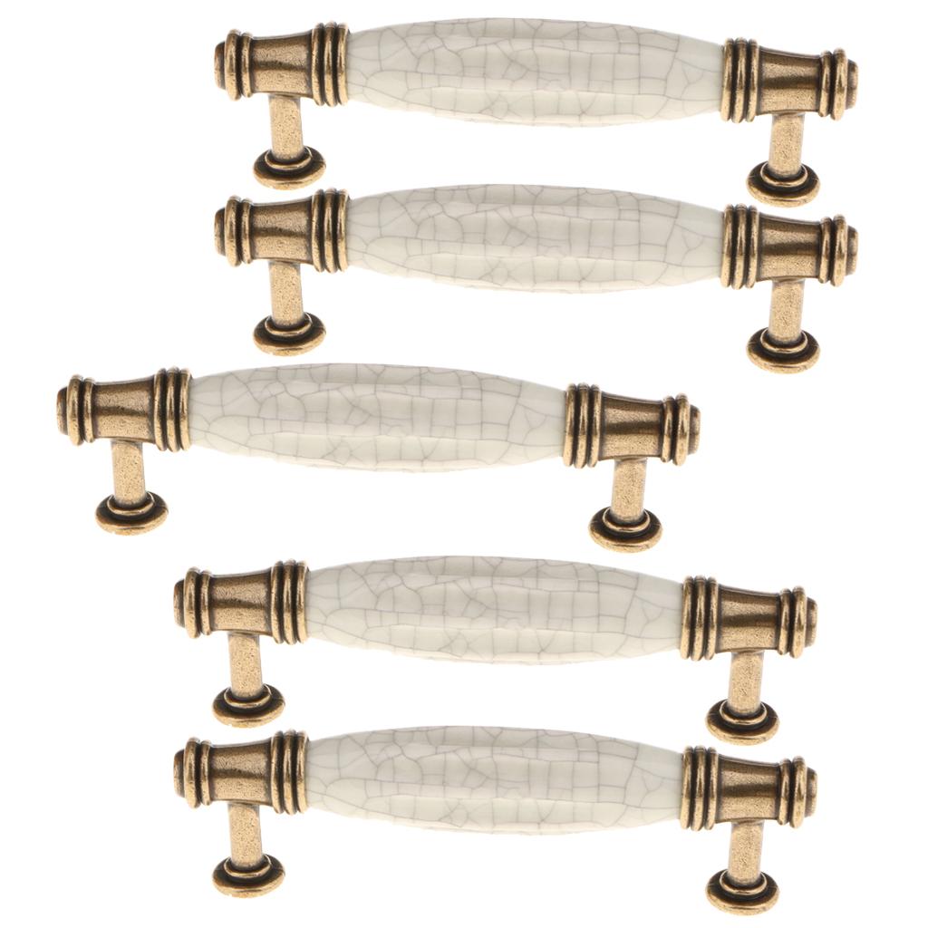 5 Pieces Vintage Elegant Cabinet Pull Knobs Door Handle #5 96mm Hole Pitch