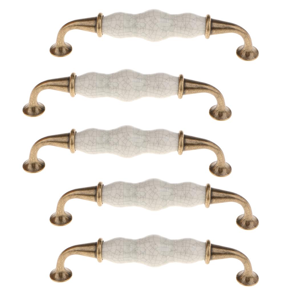 5 Pieces Vintage Elegant Cabinet Pull Knobs Door Handle #9 128mm Hole Pitch