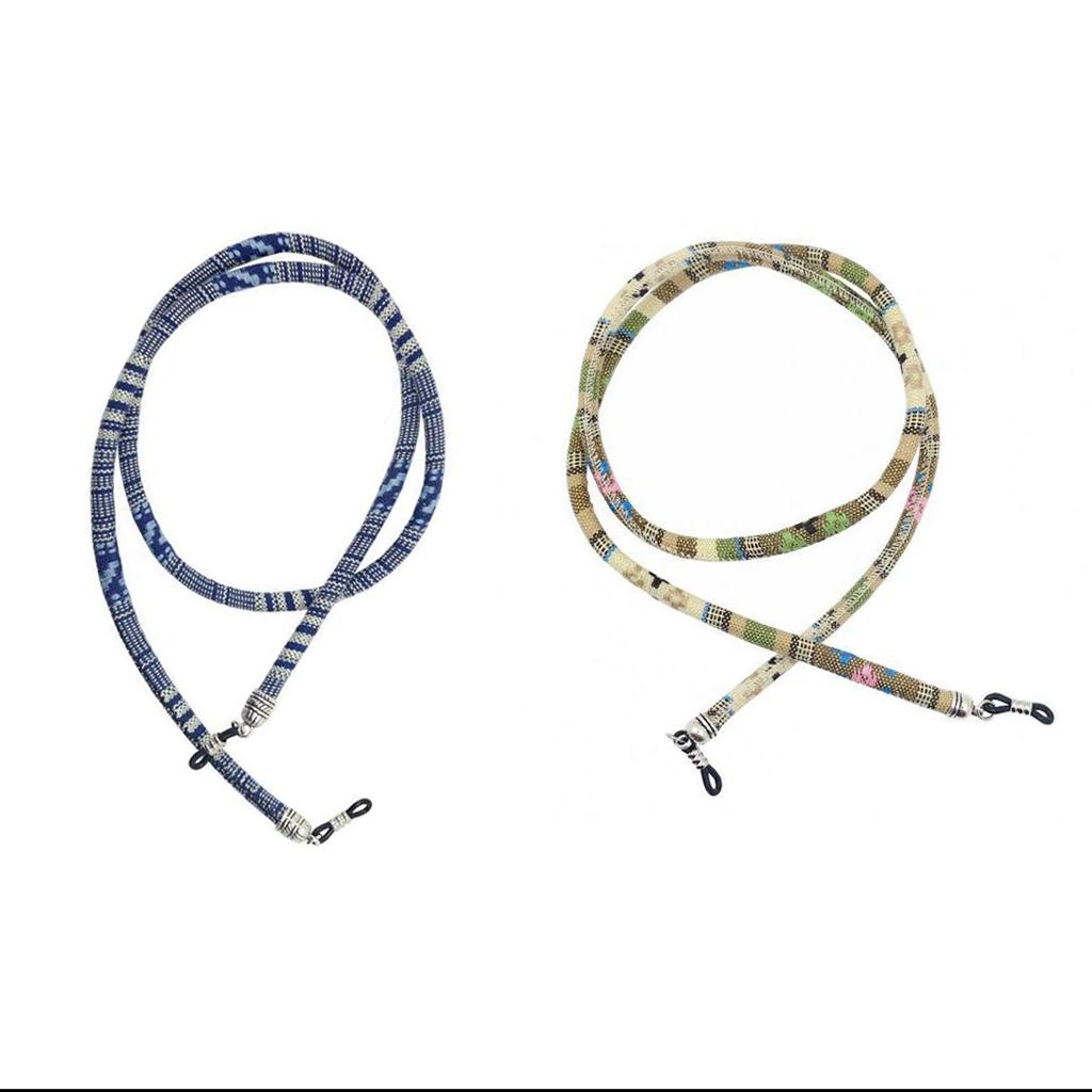 2 Pieces Ethnic Coarse Cotton Eyeglasses Rope Neck Cord Sunglasses Holder