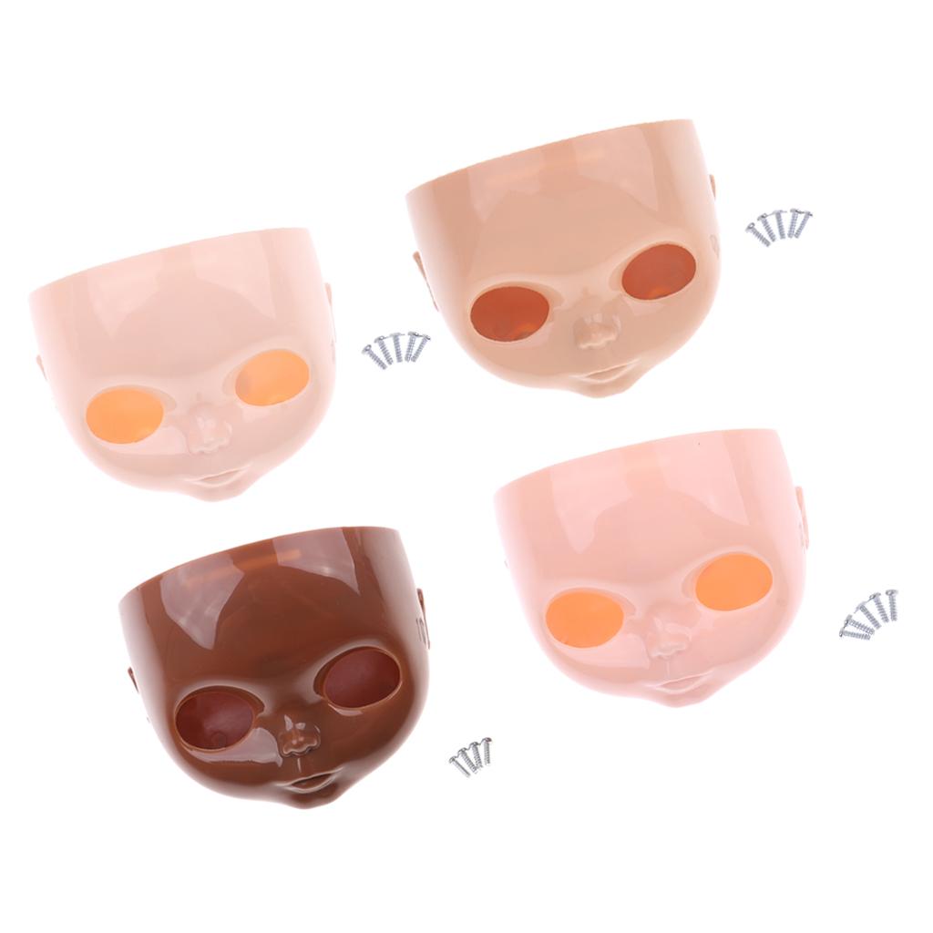 4 Pieces 12 Doll Faceplate + Backplate Head with Screws Set for Neo Blythe"