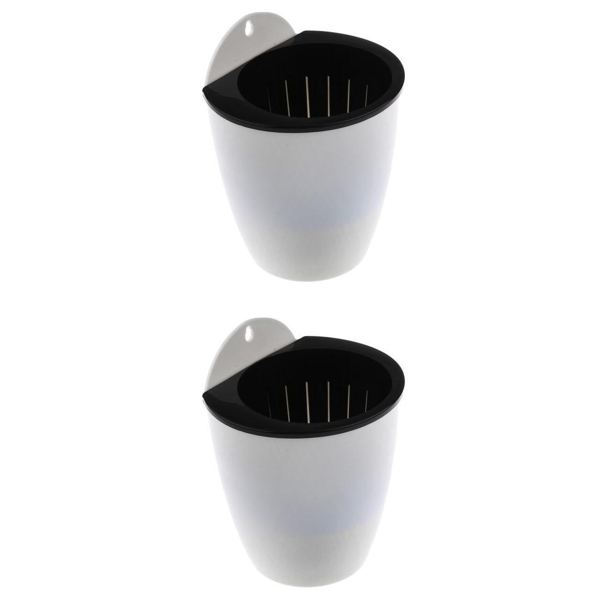 2Pcs Garden Self-watering Plant Flower Pot Wall Hanging Plastic Planter S, L