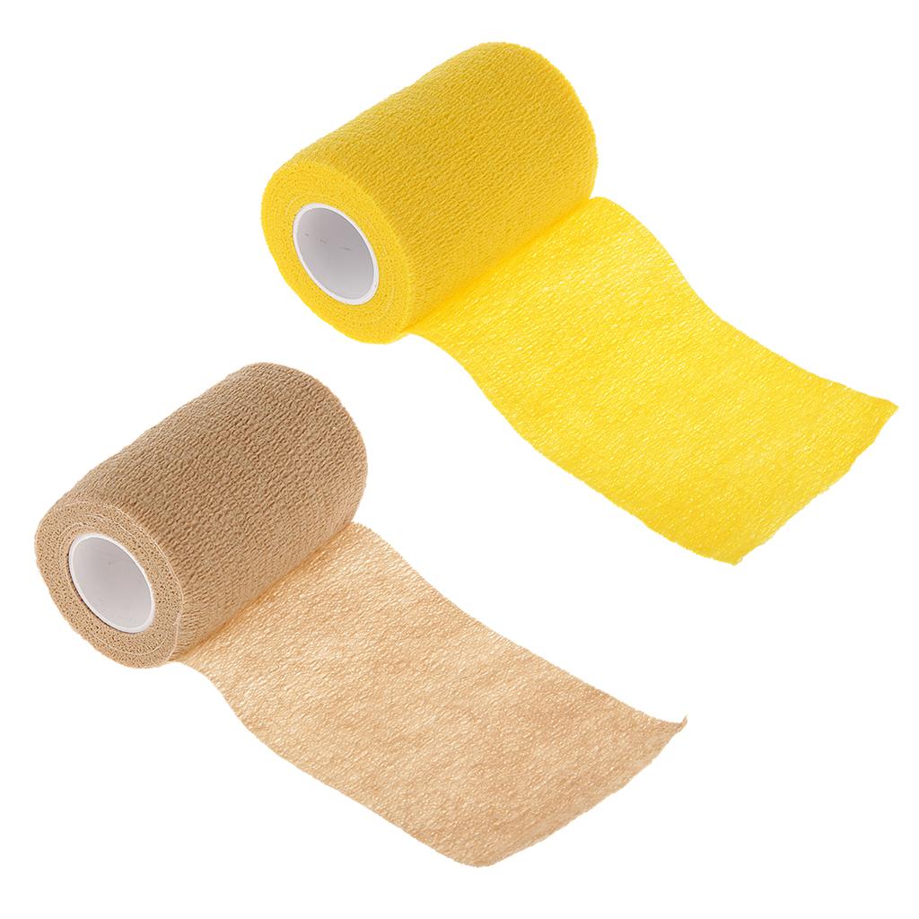 2 Pieces Elastic Bandage Tape Bulk Self Adhering Gauze Nude Wrap Roll